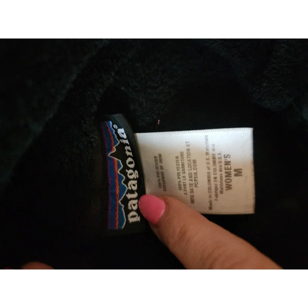 Patagonia Re-Tool Polar-Tec Fleece Pullover Jacket Black Women's Medium Snap‎
